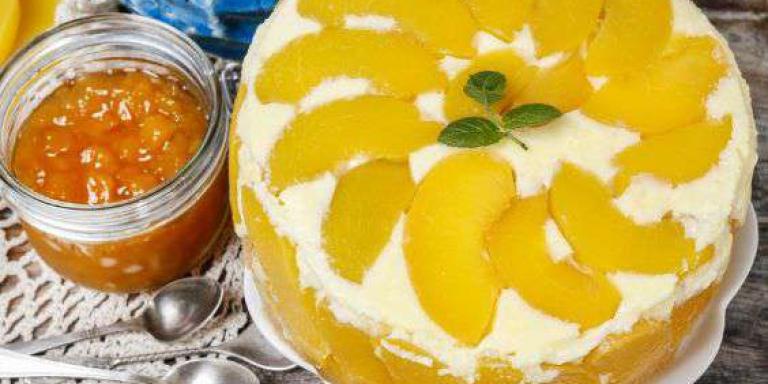 Бисквитный торт с персиками - рецепт приготовления с фото от Maggi.ru