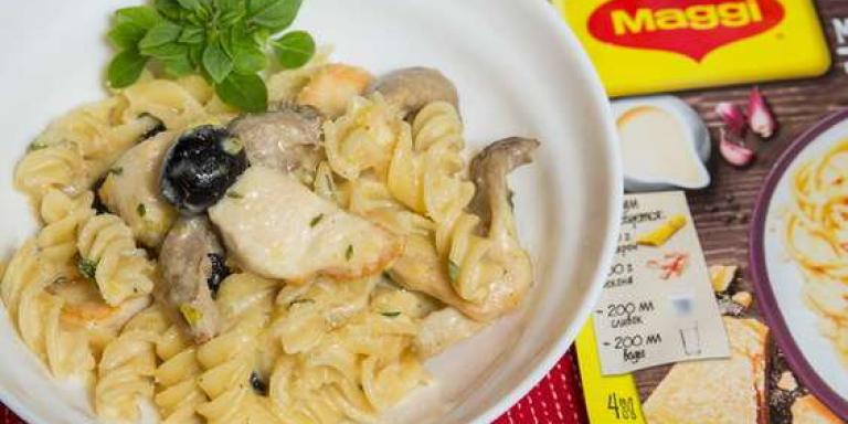 Паста с курицей и грибами — рецепт от Maggi.ru с фотографиями