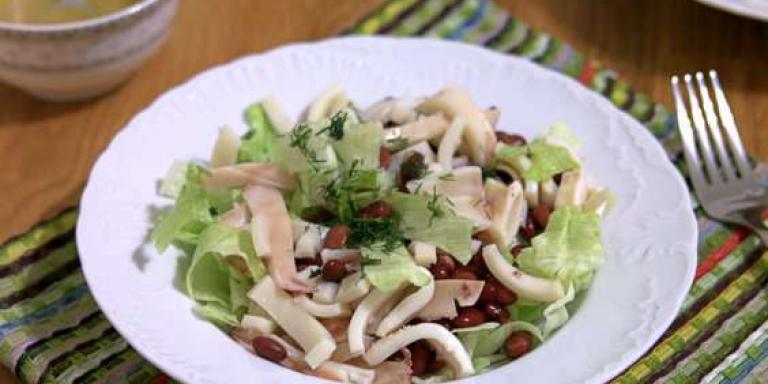Салат с кальмарами и фасолью - рецепт приготовления с фото от Maggi.ru