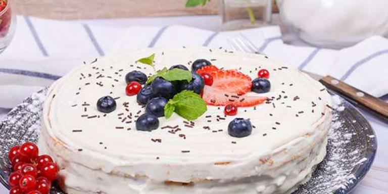 Нежный торт с крем-чизом, подробное приготовление с фото