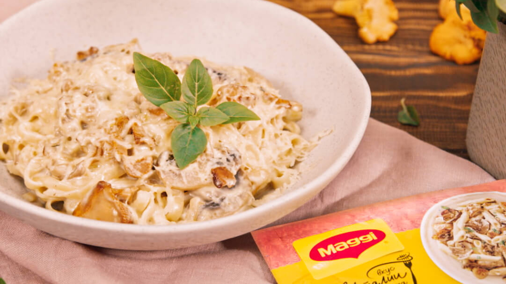 Паста грибная сливочная - рецепт приготовления с фото от Maggi.ru