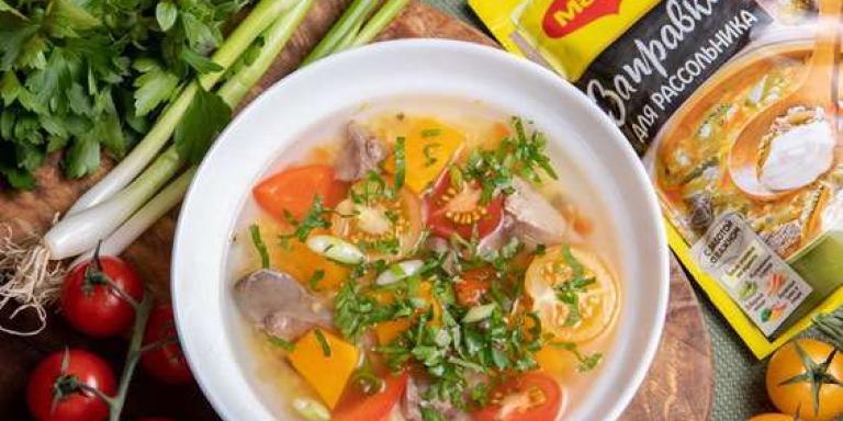 Рассольник с куриной печенью и тыквой - рецепт приготовления с фото от Maggi.ru