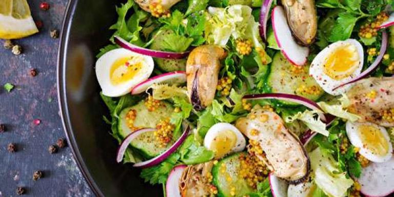 Салат с мидиями и огурцом - пошаговый рецепт с фото от экспертов Maggi